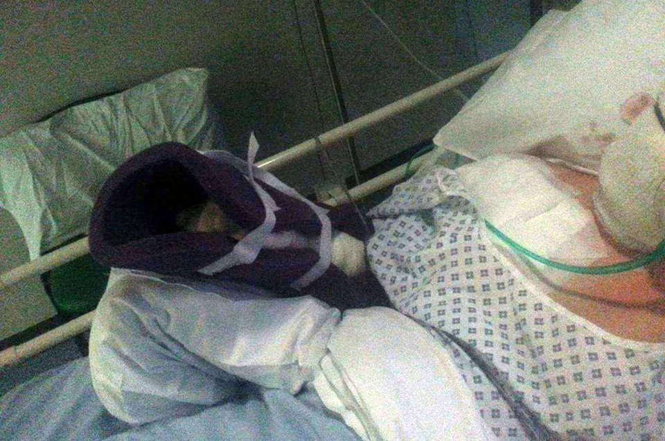Kayleigh is still in hospital being treated for burns to her face, arm, neck, hands and chest 