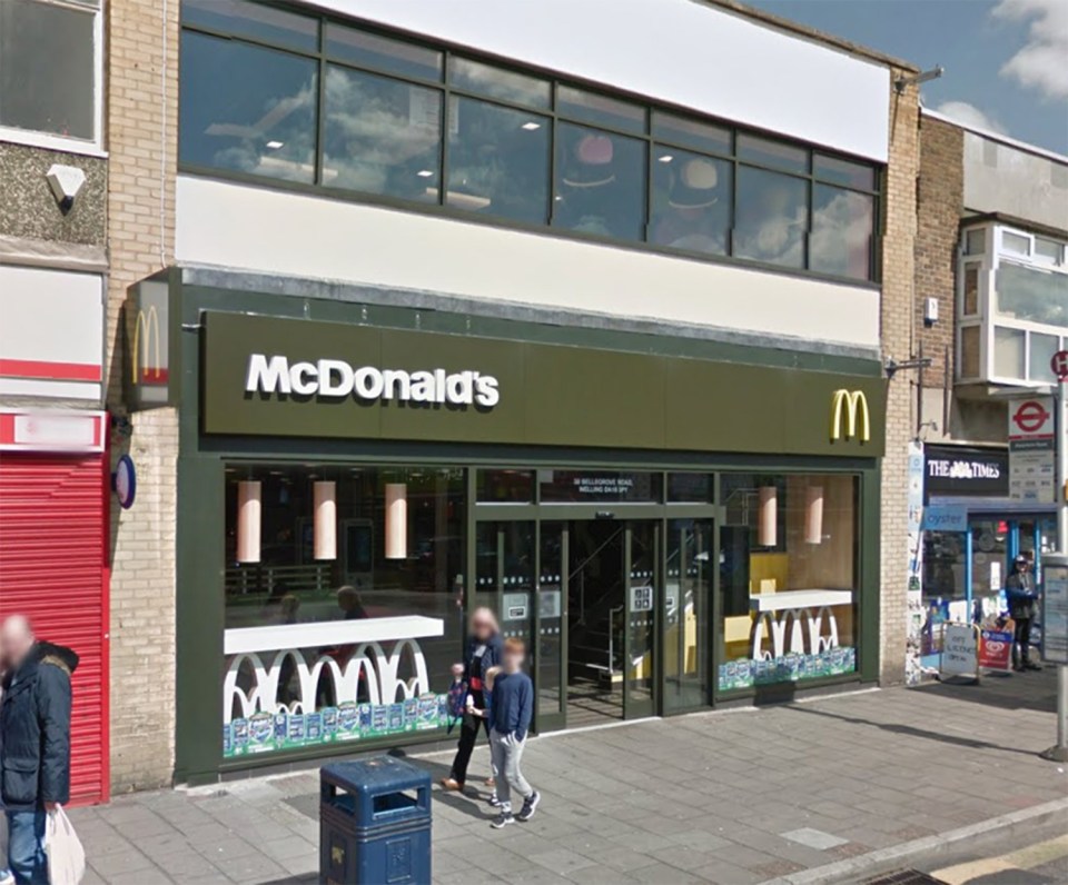 Police were called after reports of a man with a machete at McDonald's in Welling