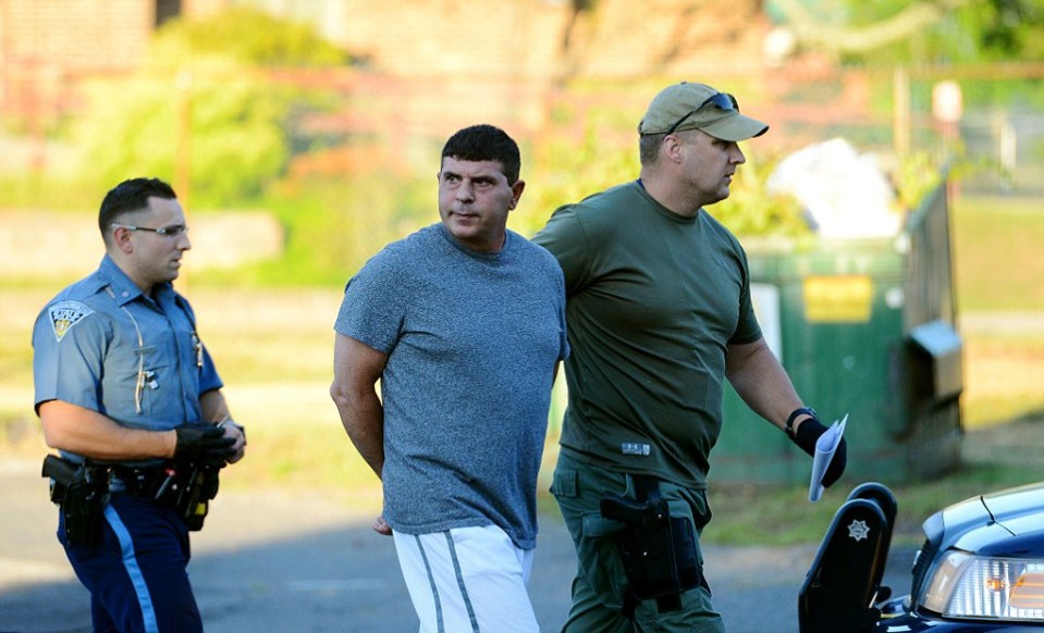 Ralph 'Ralphie Sant' Santaniello, 49, of Longmeadow, Mass, was one of 46 men arrested in a massive, East-Coast-wide sting by FBI and local police Thursday. He is allegedly a member of the New York-based Genovese crime family