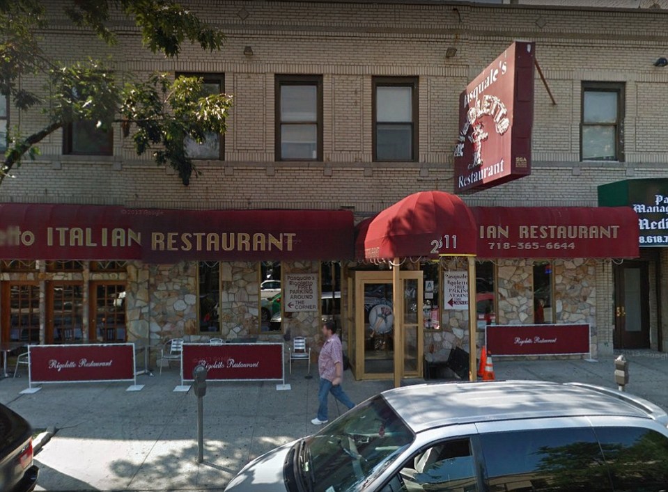 Scene of the crime': According to the indictment, Pasquale 'Patsy' Parrello, one of the alleged leaders of the operation, had a panhandler beaten up outside 'Pasquale's Rigoletto Restaurant' 