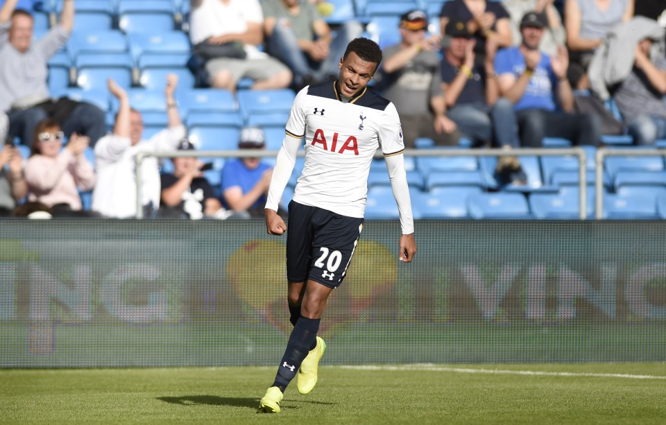 England international Dele Alli celebrates scoring his well-deserved goal