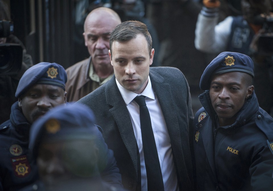 The double amputee faced heavy security when he appeared in court for the murder of Reeva