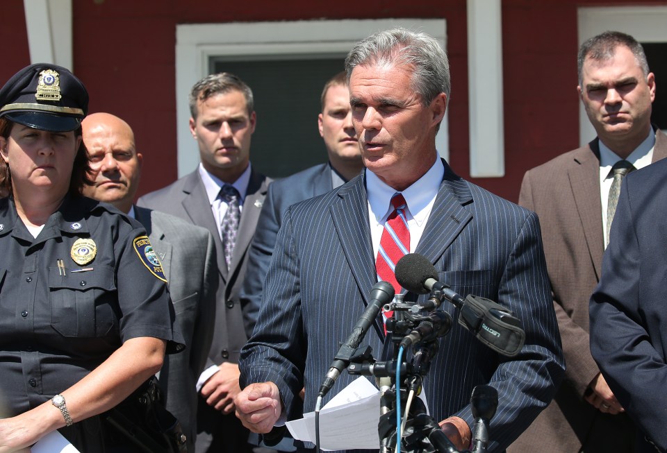 Worcester County district attorney Joseph D. Early Jr., spoke to the media at Princeton Police Station about the discovery of Vanessa Marcotte's body
