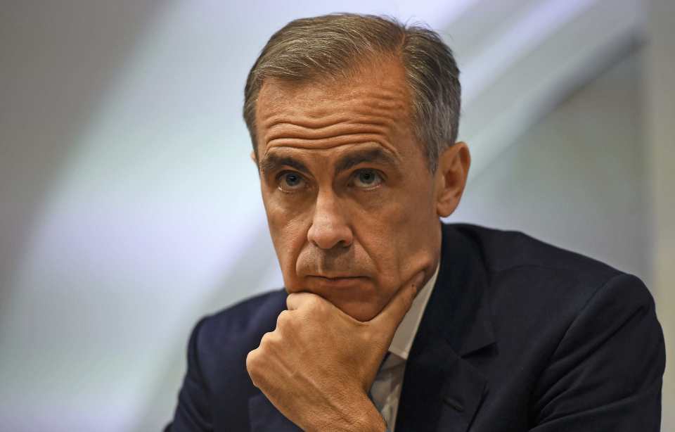 of Bank of England governor Mark Carney during a news conference at the Bank of England in London