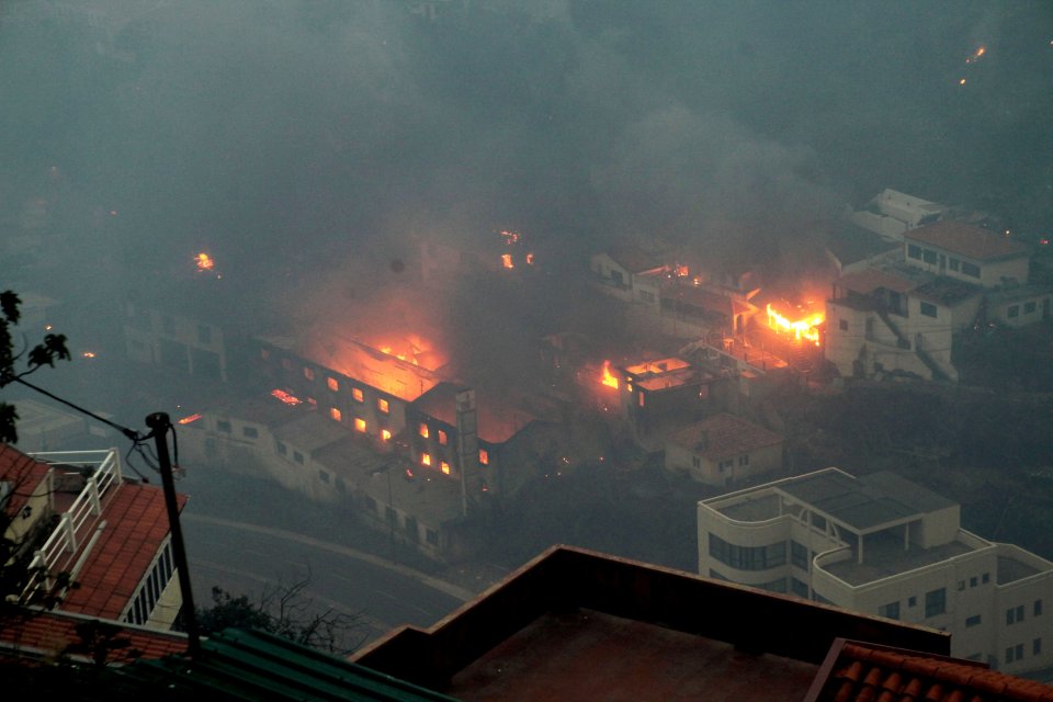 Officials said the steep hills and dense forests of Madeira's countryside have made the blaze near-impossible to tackle