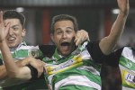 Matt Dolan is over the moon as he celebrates his wondergoal for Yeovil Town