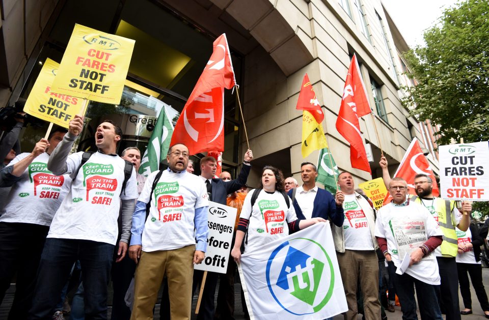 RMT protest at Department for Transport