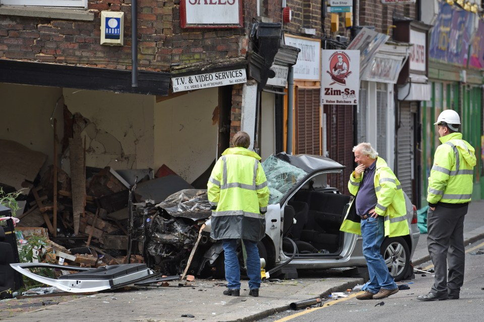 The grey Volkswagen Golf was being chased by police after it failed to pull over for officers