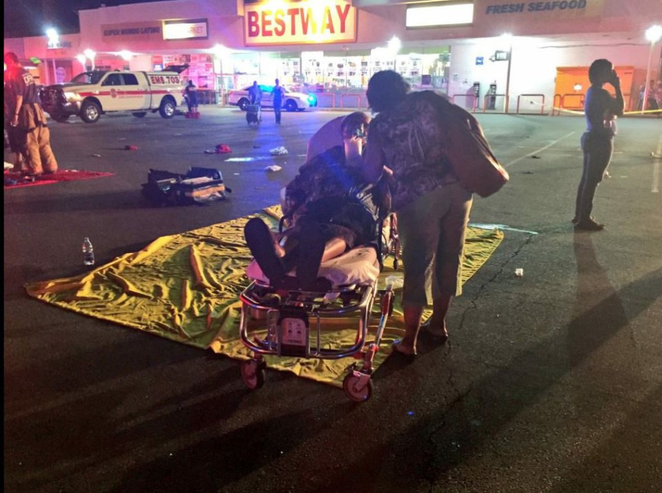Some of the dozens injured were treated in the street by medics