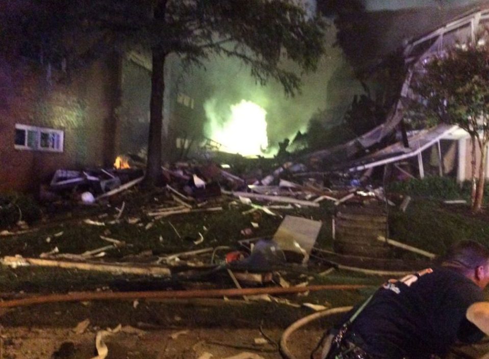 The destruction caused was apparently sparked by a gas explosion in the block