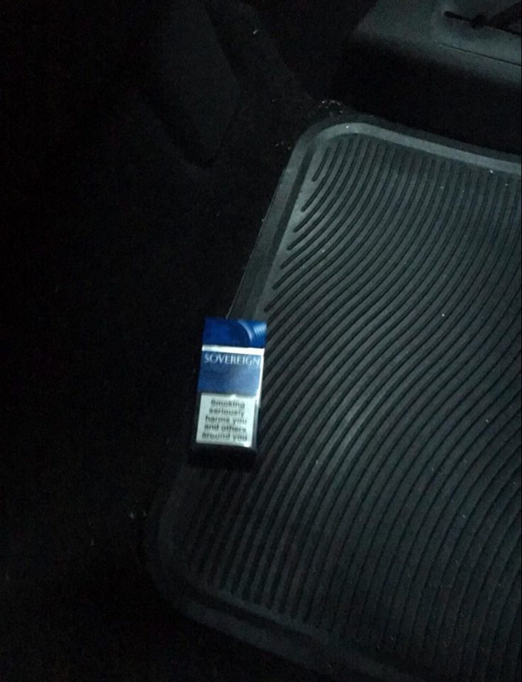 A fag packet had also been left in the car