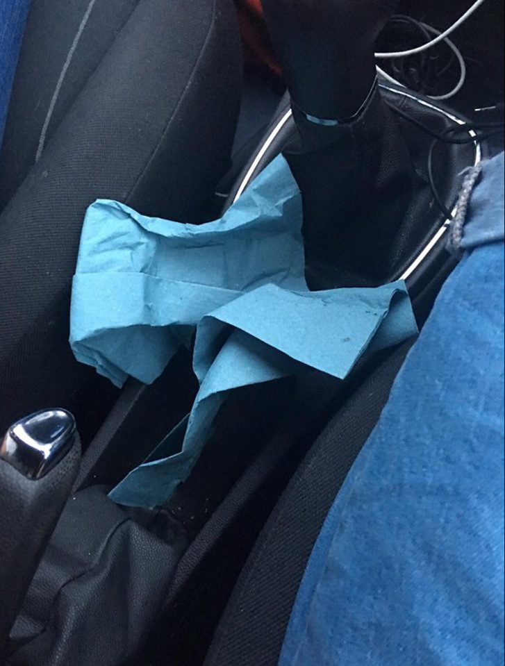 A dirty blue towel was also found in the vehicle that hadnt been there when they left it