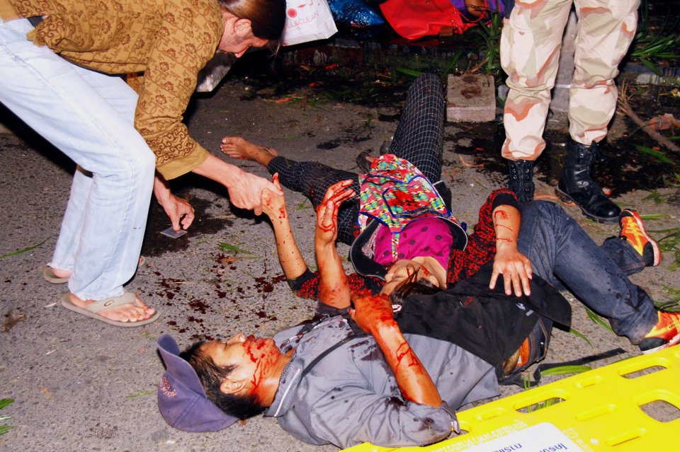 The explosions rocked the popular tourist resort of Patong on the island of Phuket