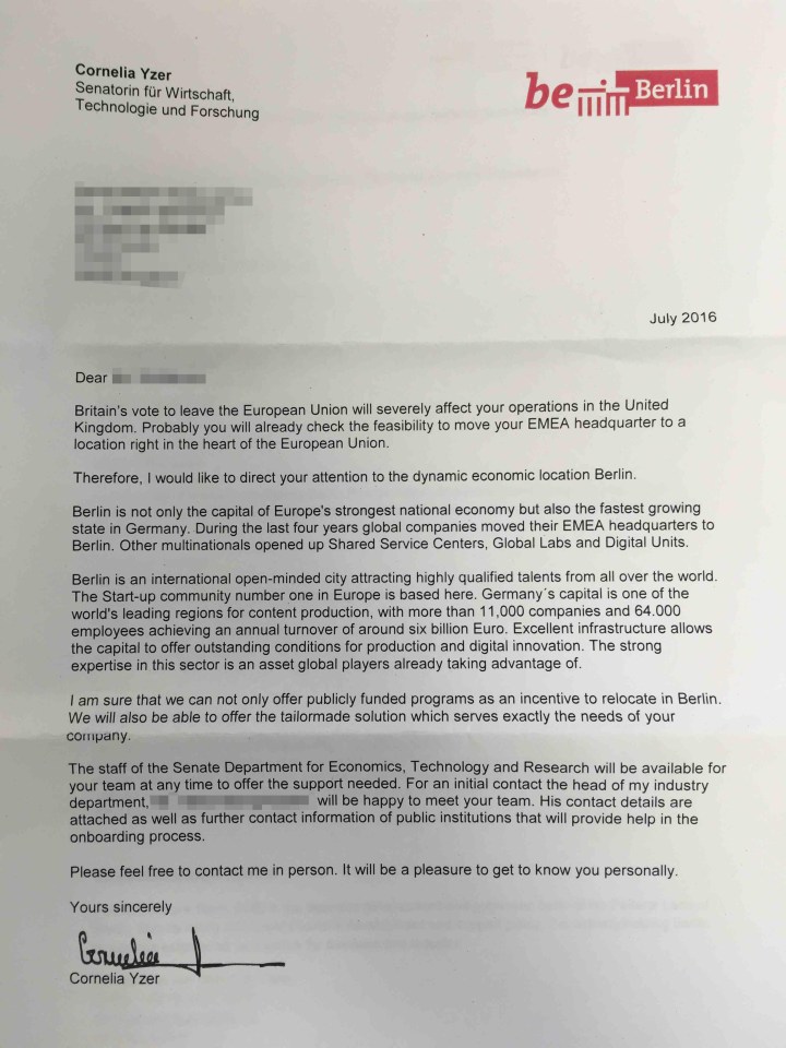 Brexit letter