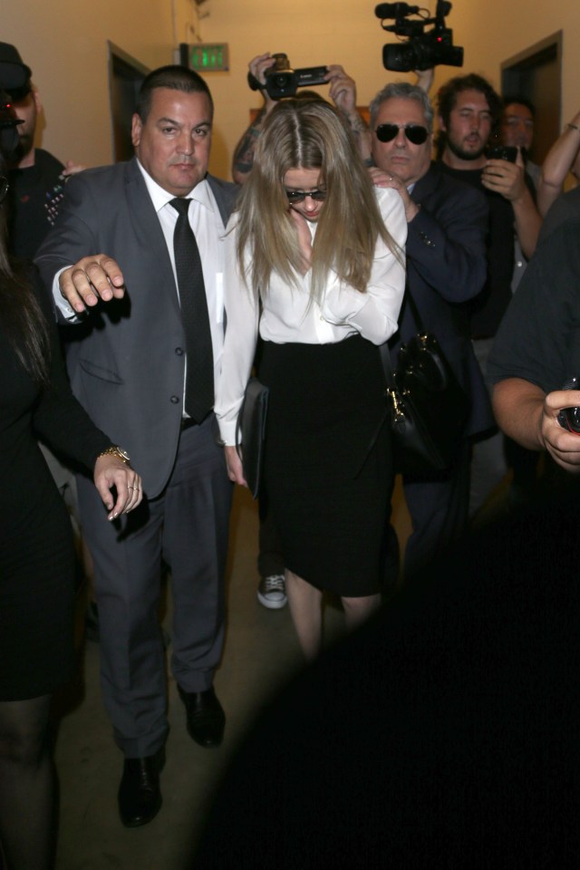 Amber Heard arrives to her deposition for her divorce case against Johnny Depp in Los Angeles, California.