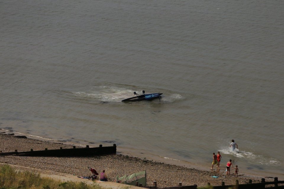 The plane flipped over when it came into contact with the water according to eyewitness reports