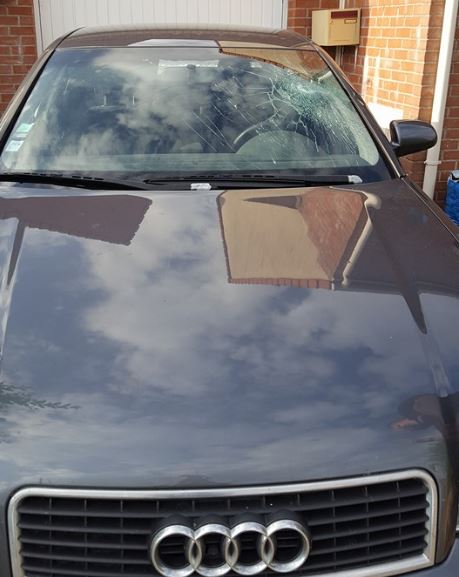 Calais car smashed