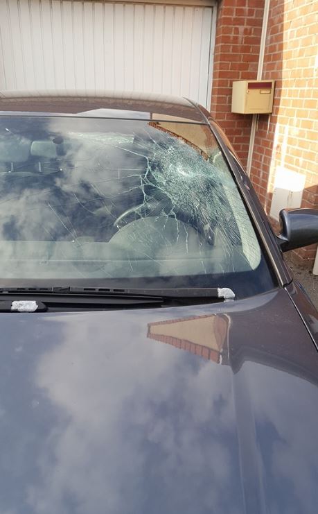 Calais car smashed
