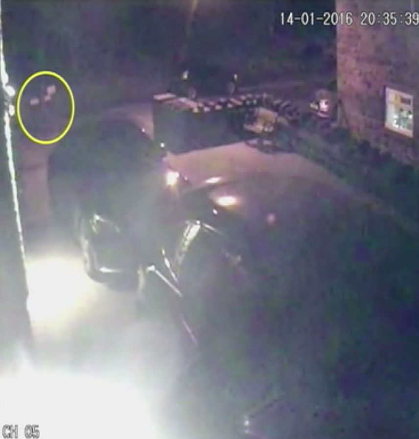 CCTV of Williams fleeing the murder scene