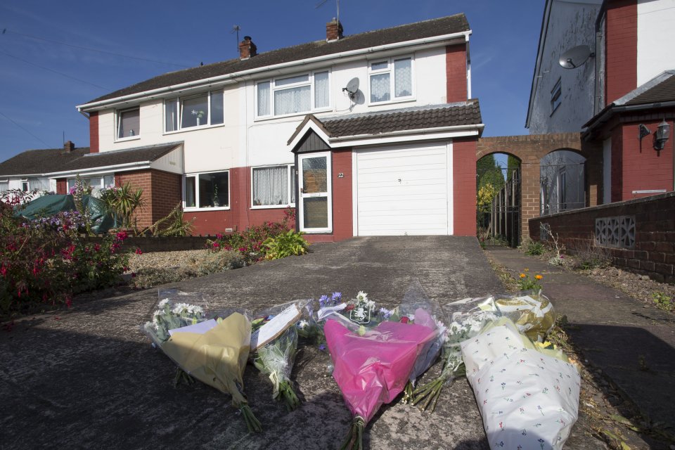 Flowers were placed outside Atkinson's father's house in tribute to the tragic footballer
