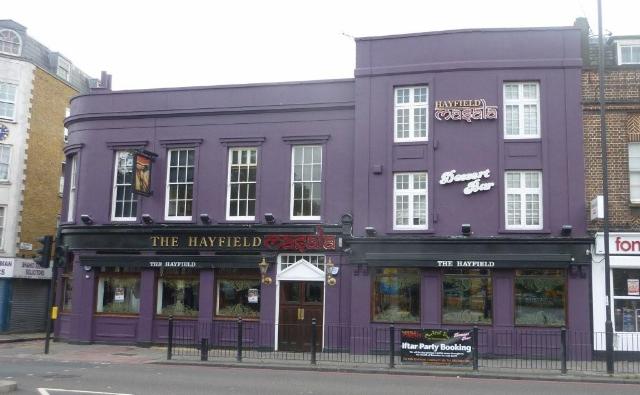 The group met at the Hayfield Masala pub in Stepney Green, London 
