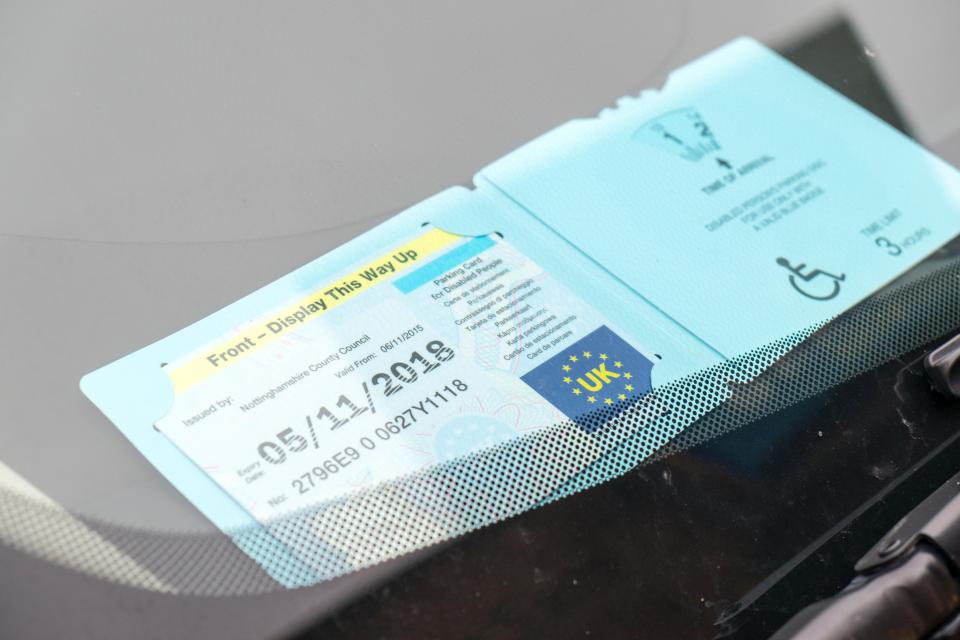Disabled parking permit badge