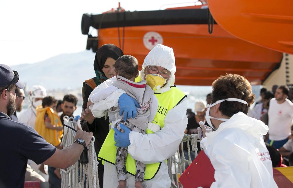 The Italian Red Cross provided medical treatment to migrants as they arrived in in the country 