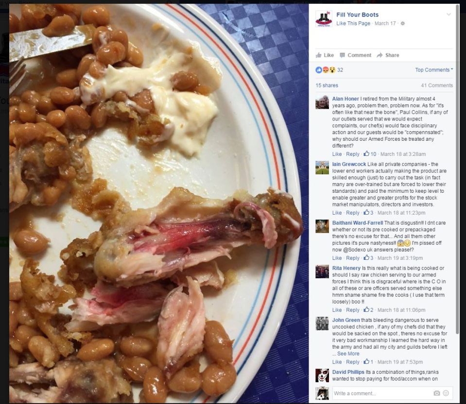 Grub snub . . . mess food at army barracks has a bad reputation