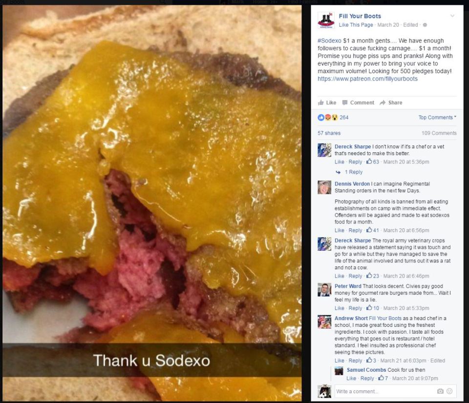 Disgusting . . . troops name and shame Sodexo on social media after being charged extra for grub