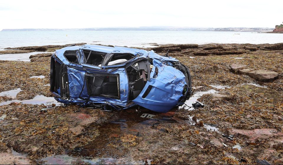  The car plummeted 50ft over the cliff edge