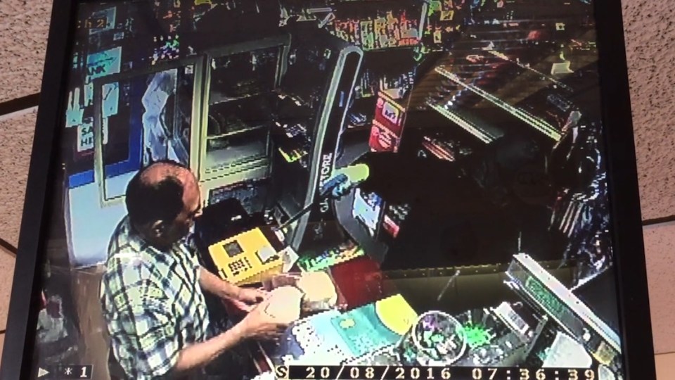 The would-be thief was wielding a large kitchen knife