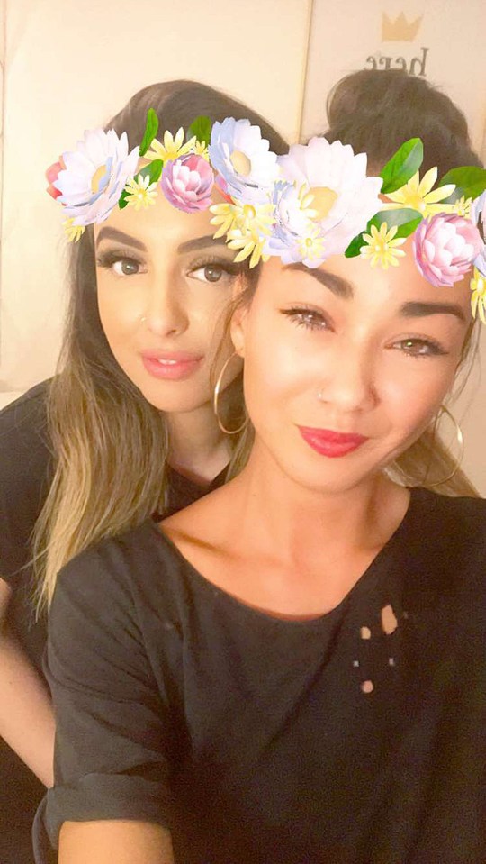 Mia (right), pictured with her friend Amy Browne