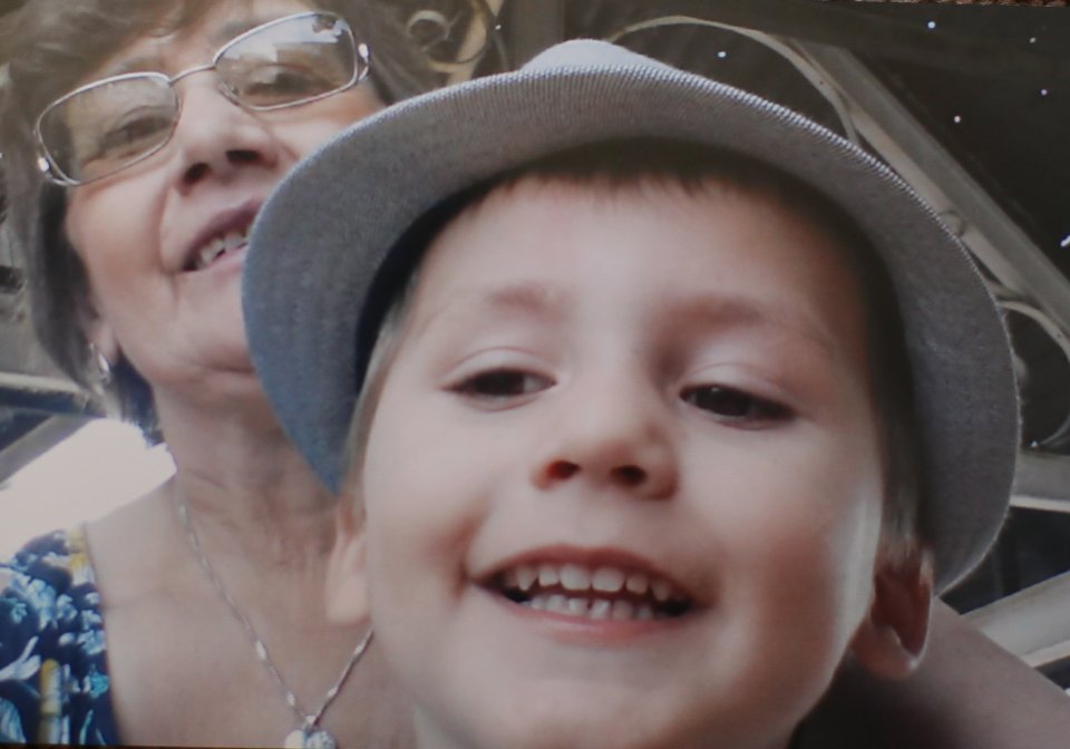Ms Parkin took a photo with her grandson on the day that she lost the pendant