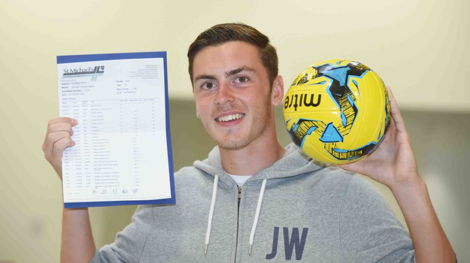 Sam Naylor 10 GCSE's and Coventry City FC contract.