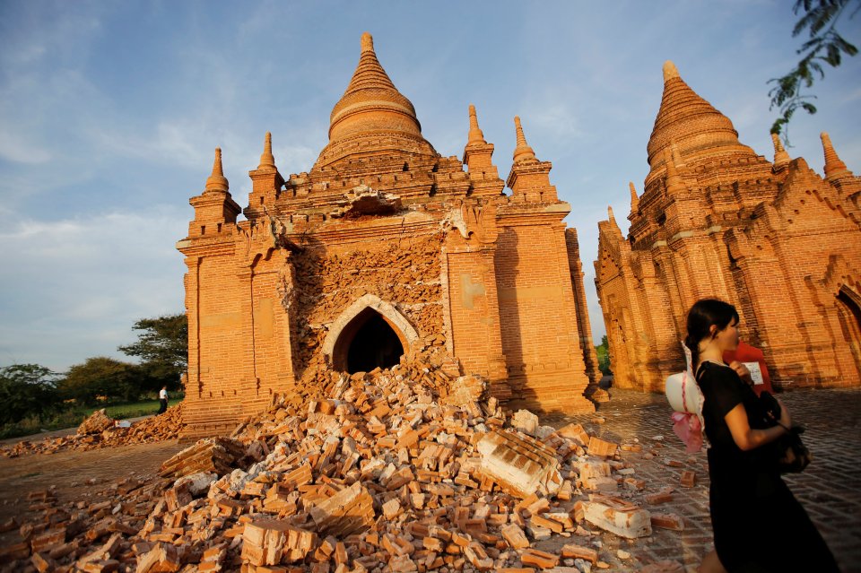 A powerful earthquake shook Myanmar on Wednesday, killing at least four people and damaging 185 ancient Buddhist pagodas