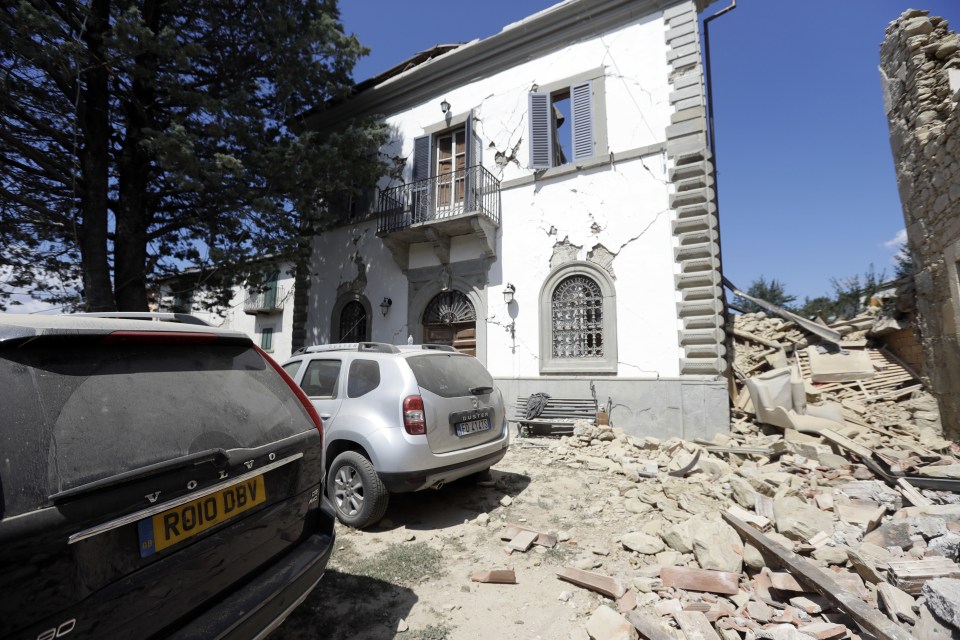 The front of the home remains standing despite the extensive damage to its rear