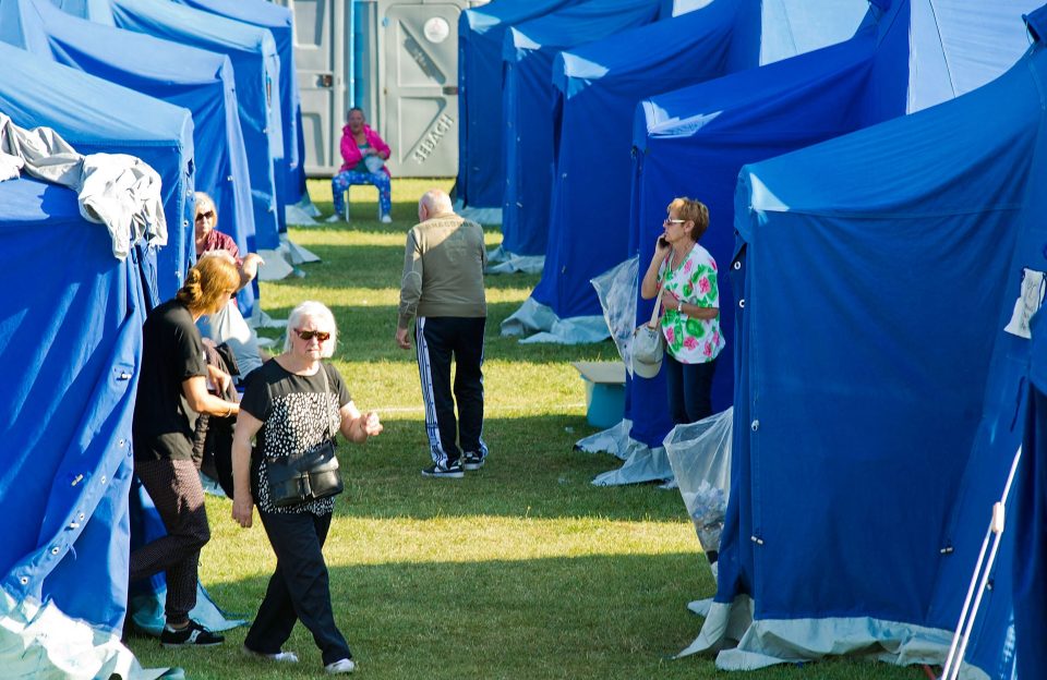 Many of the survivors were forced to stay in makeshift camps