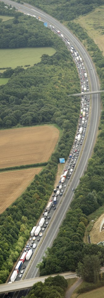 Traffic queues build after the footbridge collapsed 