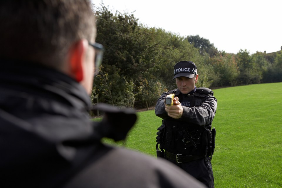 A 50,000 volt taser was used to calm down the prisoner 