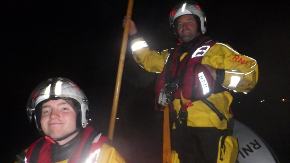 Fire crews and coastguard teams were called to the scene when their boat ran aground