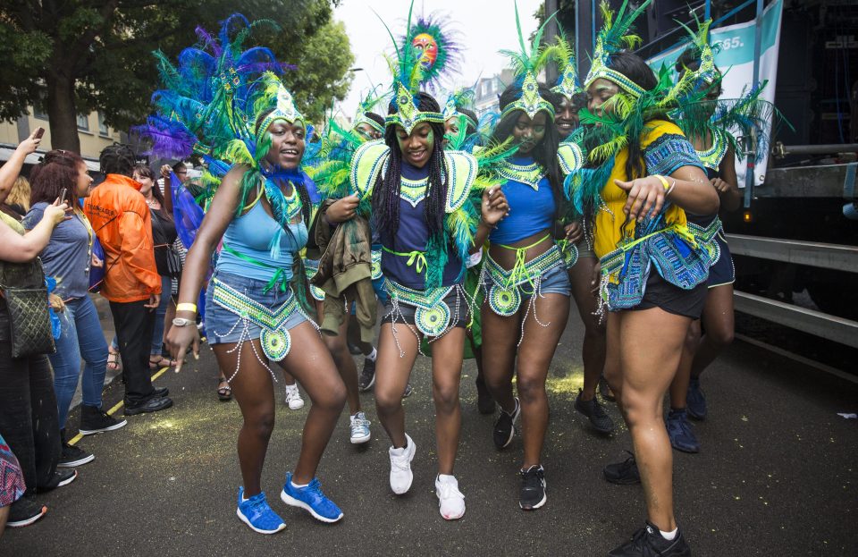 Thousands of party-goers took to the streets this morning to honour the carnival - an old Caribbean tradition