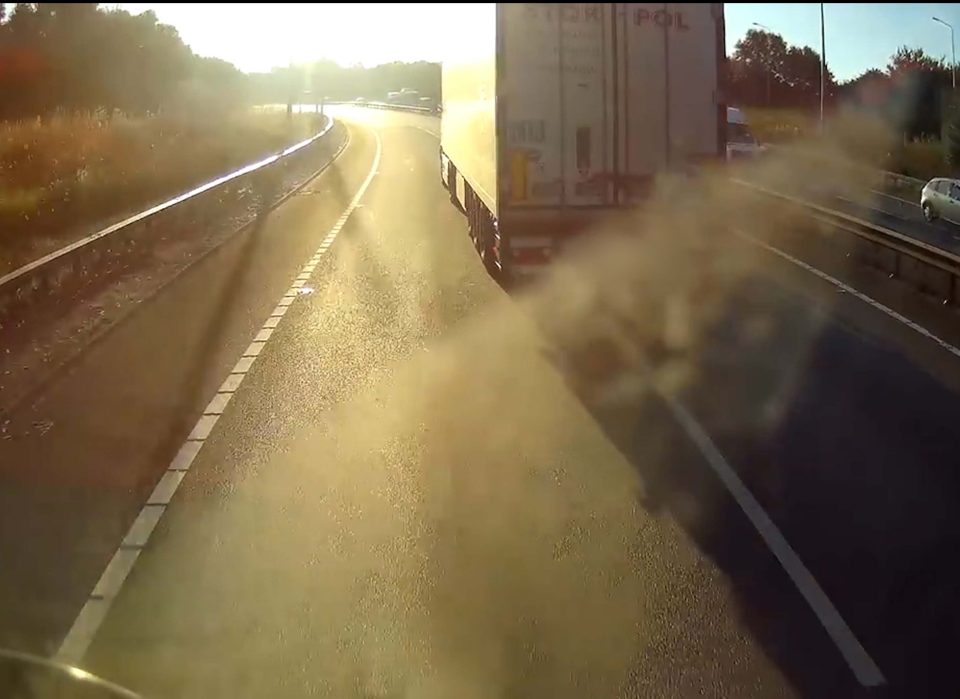 LORRY DRIVER ASLEEP AT WHEEL