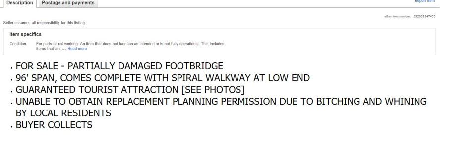 Pranksters say the collapsed bridge is a "guaranteed tourist attraction"