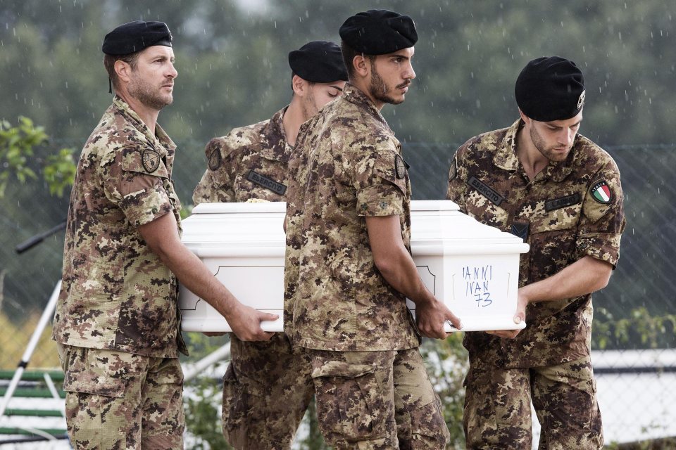 But with families threatened to boycott the service if it was not moved back to Amatrice, builders worked overnight to make sure the site was ready for the mass funeral service