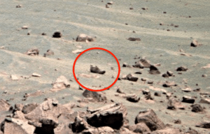 A close-up of the image which led Waring to suggest there was once a war on Mars