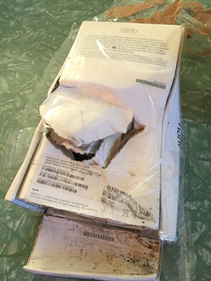 This is what the outside of the iPhone looked like after the 'incident'
