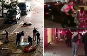 Harrowing screams of terrified woman heard as footage shows aftermath of bomb blast