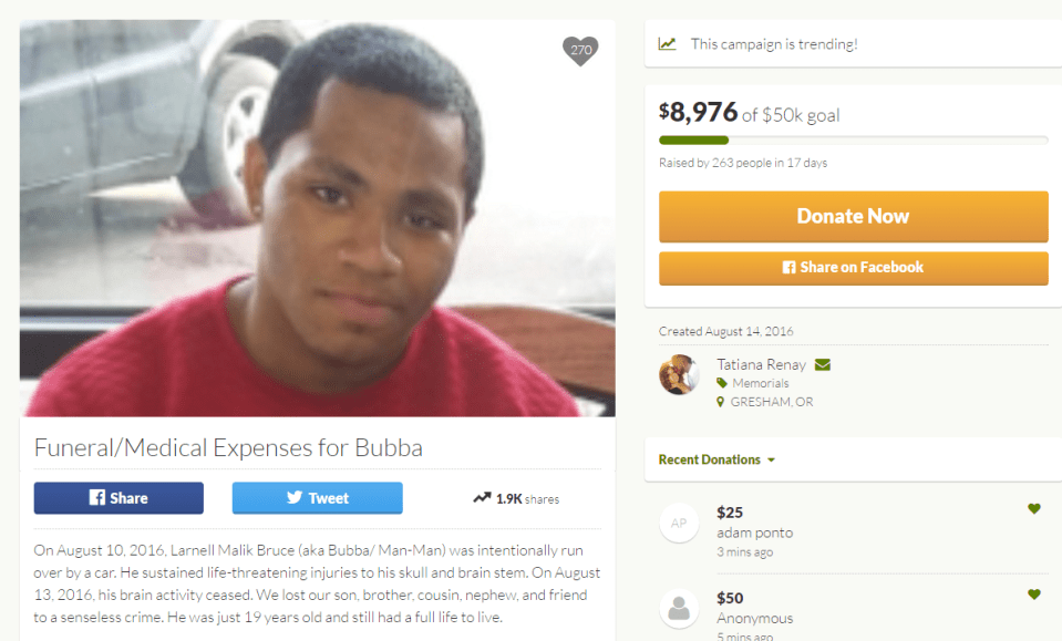 His family need money to pay for medical and funeral costs