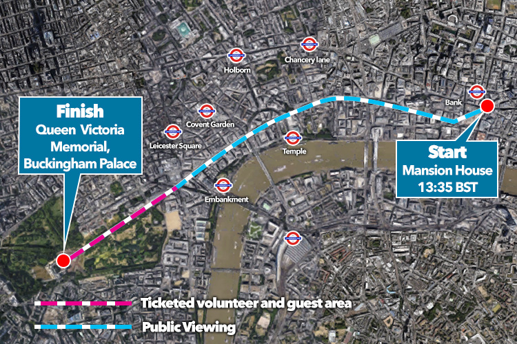 The route of the London event could be similar to that which the parade took after the 2012 Games