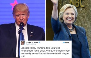 Donald Trump calls for Hillary Clinton’s Secret Service agents to ditch their weapons